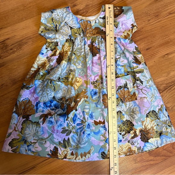 Floral Patterned Dress With Pockets 3T Handmade NWT - Picture 7 of 9